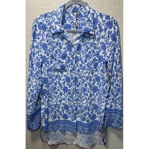 Aratta Silent Journey Blouse Women's Medium Long Sleeve Button Anthropologie #28